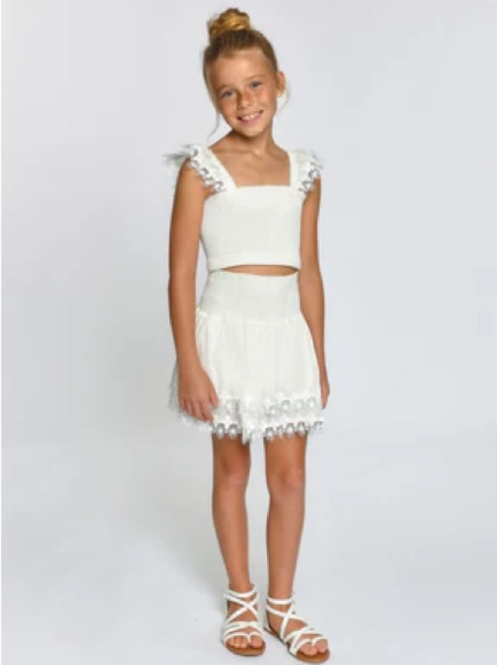 Peixoto Girls Mariel Set - Tank and Skirt Size L in White